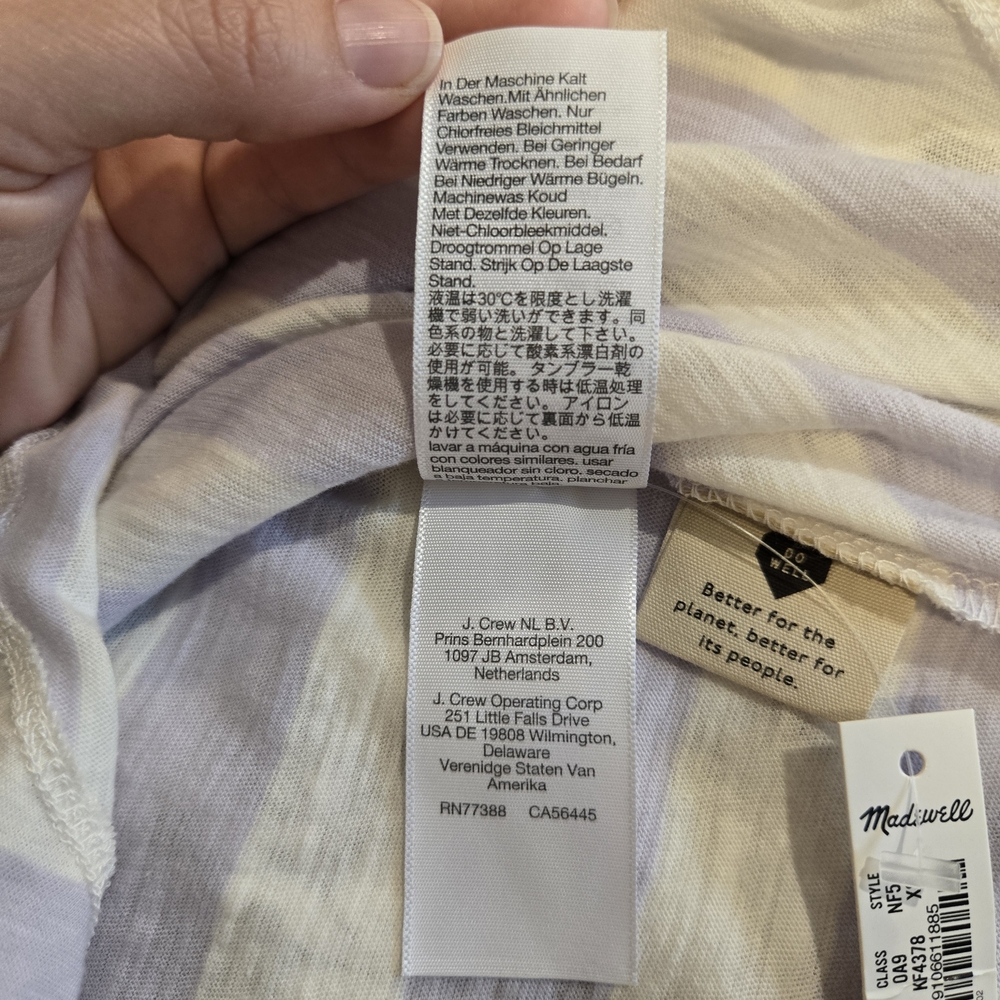 Madewell Lavender and White Striped Tee - Picture 8 of 9